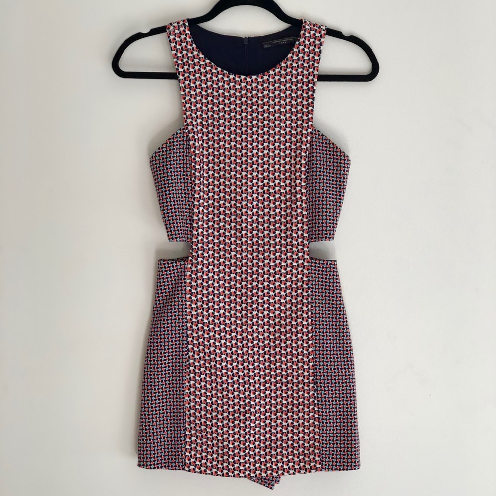 Zara Multi-Color Romper with Cut Outs